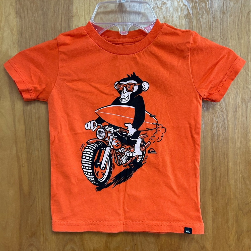 Quiksilver Kids Orange Monkey Biker Tee 3T